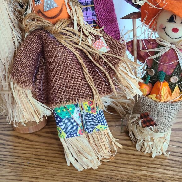 Four Scarecrow Friends Tabletop Harvest Decorations Fall Autumn Halloween Decor - Picture 7 of 10